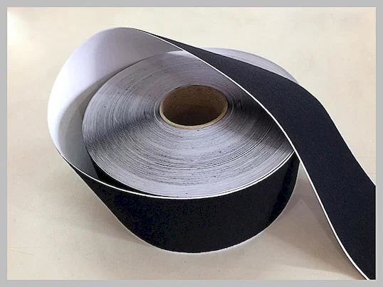 Black Soft Thin Double Sided Self Adhesive Hook And Loop Tape Roll With Glue