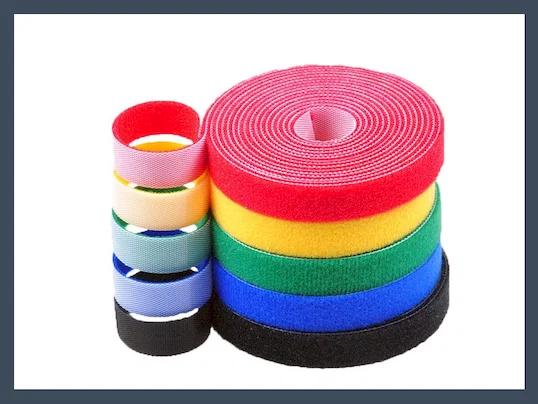 China made 10 mm20mm back to back hook and loop cable tie,colours