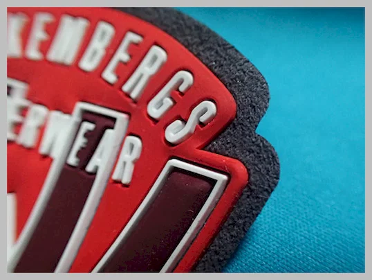 Custom Logo Embossed Self Adhesive Clothing Patches , Silicone Garment Patch 3D Rubber Clothing Labels