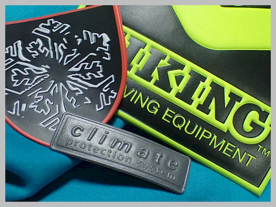 Eco-Friendly Raised Plastic 3d Custom Clothing Patches OEM / ODM