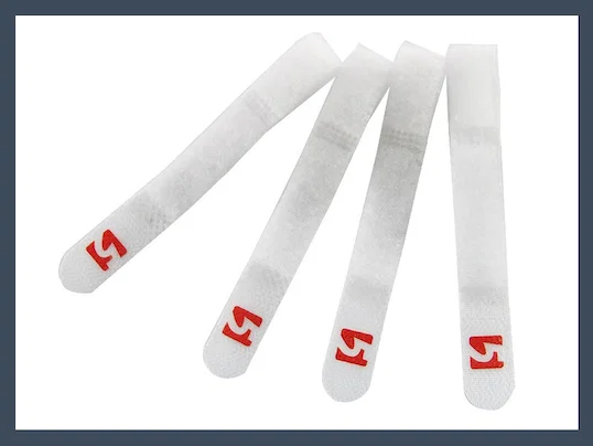Fashion q type hook and loop cable tie,white