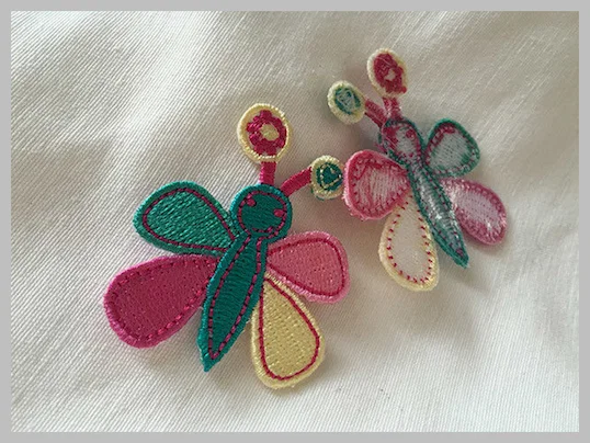 Heat Transfer Embroidery Patches Logo Colorful Flower Label For Garment Clothing