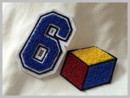 Personalized Embroidered Number Patches , Iron On Embroidered Letter Patches