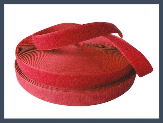manufacture wholesale cheap nylon hook and loop,red